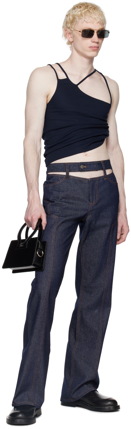 K.NGSLEY Navy Fist Tank Top