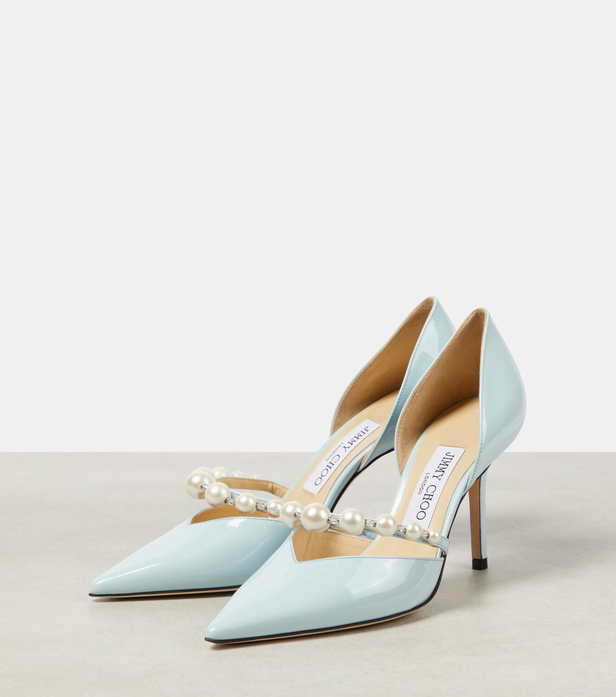 Jimmy Choo Aurelie 85 embellished patent leather pumps Jimmy