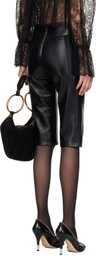 Chloé Black Lace-Up Capri Leather Pants