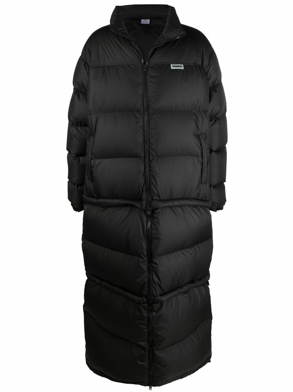 Vetements Black & Green Vagabond Sleeping Bag Puffer Coat ($3,970) ❤ liked  on Polyvore featuring men's fashion,…