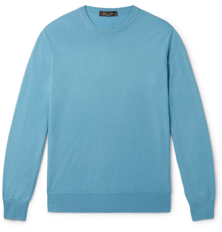 Photo: Loro Piana - Slim-Fit Baby Cashmere Sweater - Blue