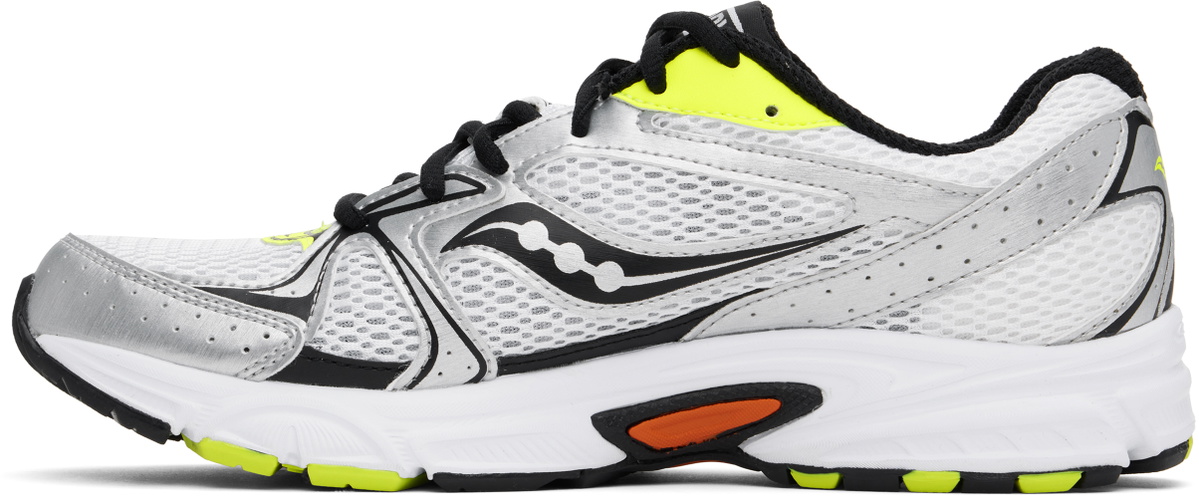 Saucony White & Silver Grid Ride Millennium Sneakers
