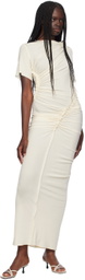 Atlein Off-White Asymmetric Maxi Dress