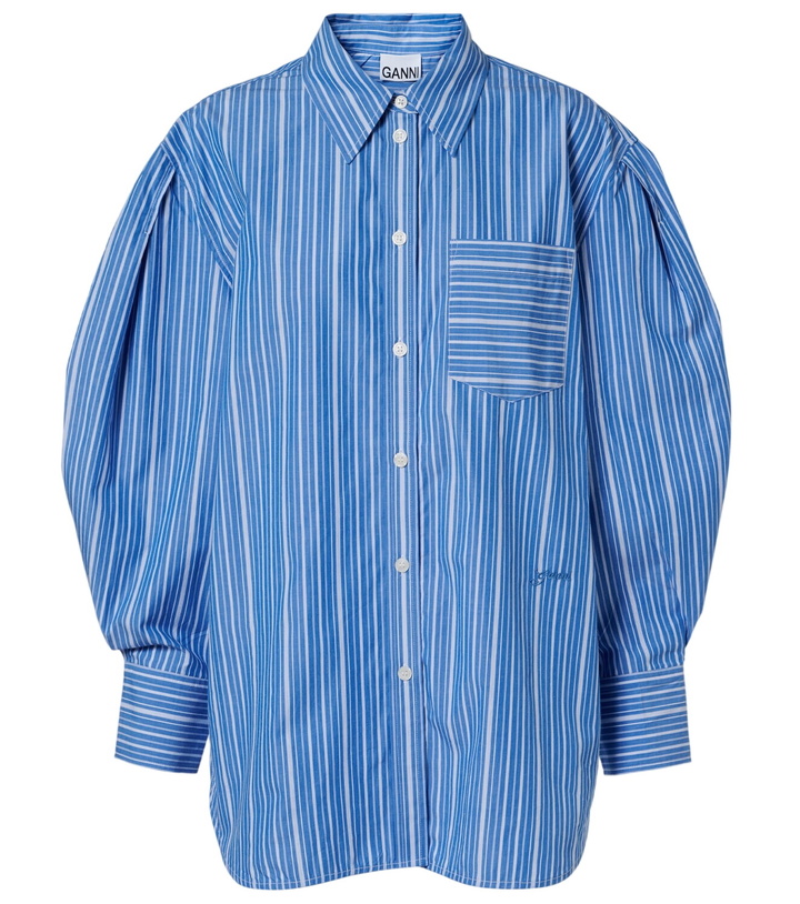 Photo: Ganni Striped oversized cotton poplin shirt