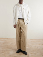 Polo Ralph Lauren - Straight-Leg Embroidered Cotton-Corduroy Trousers - Neutrals