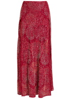 Rabanne Bead-embellished Chiffon Maxi Skirt Red