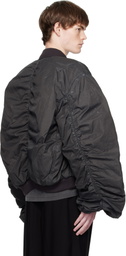 We11done Black Washed Nylon Bomber Jacket