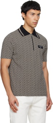 Balmain Black & Beige Monogram Polo
