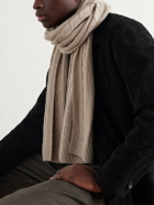 Zegna - Cable-Knit Cashmere Scarf - Neutrals
