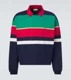 Versace Colorblocked cotton jersey polo sweatshirt