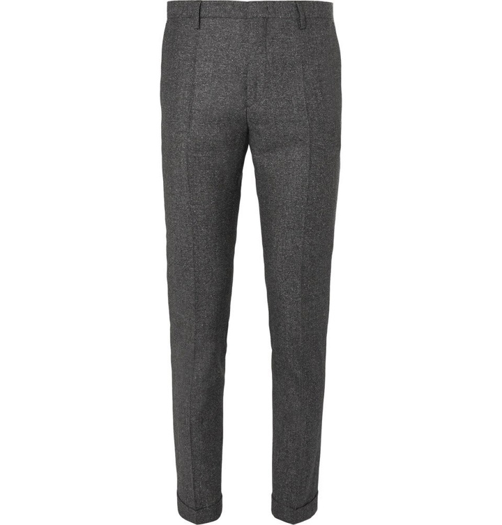 Photo: Paul Smith - Dark-Grey Slim-Fit Mélange Wool and Silk-Blend Suit Trousers - Men - Gray