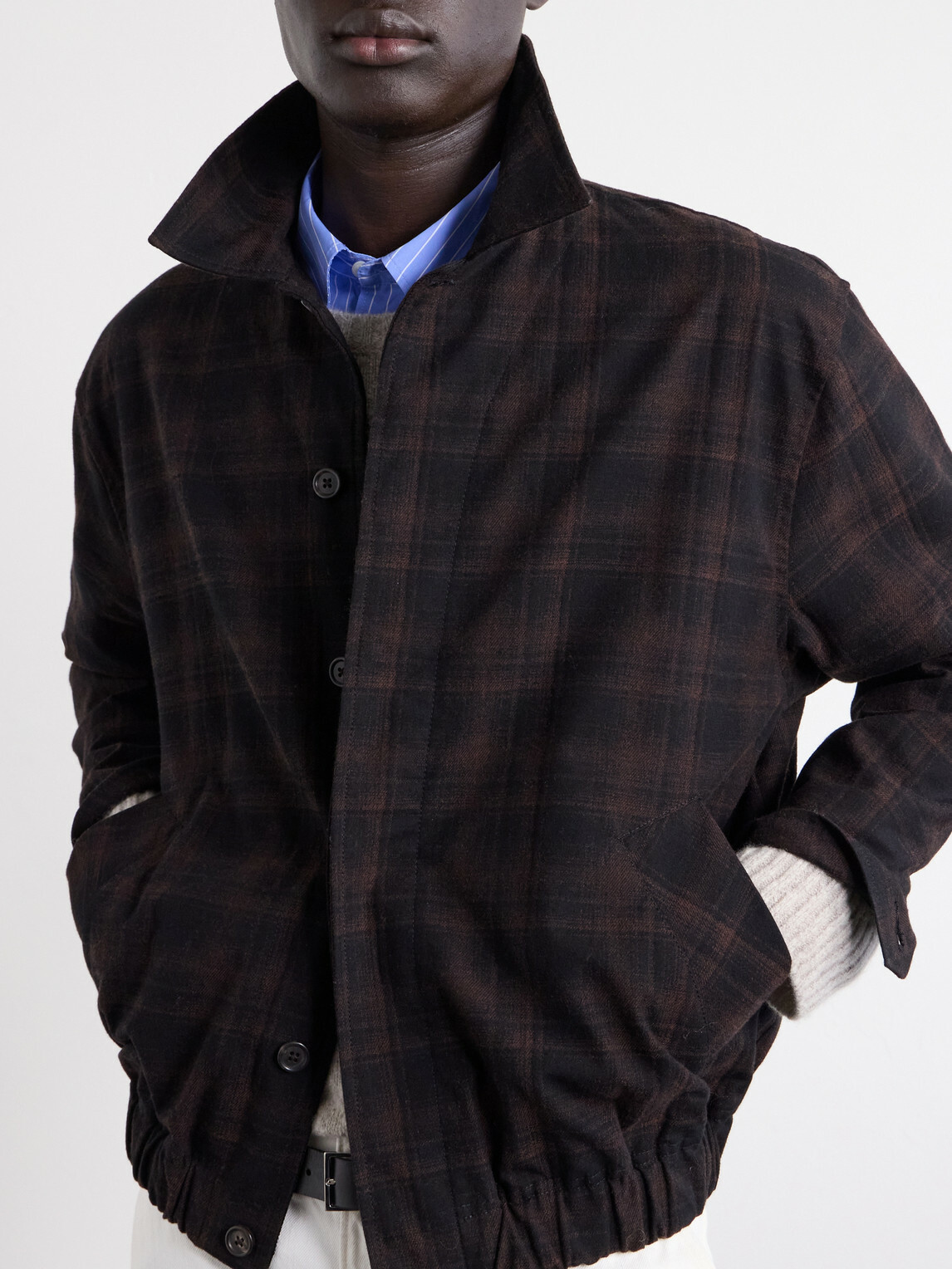 Jeanerica - Jean Brown Checked Cotton and Wool-Blend Jacket - Brown