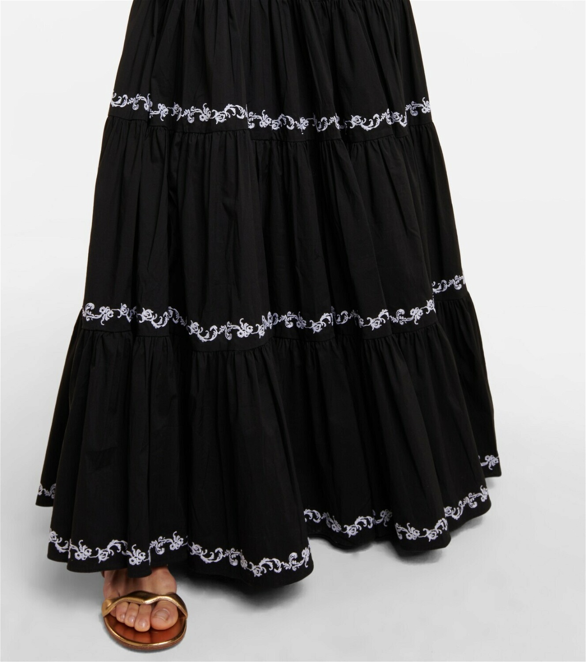 Caroline Constas Peasant cotton-blend maxi skirt