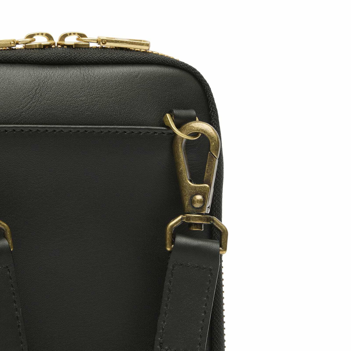 Master-Piece Gloss Leather Shoulder Bag in Black 