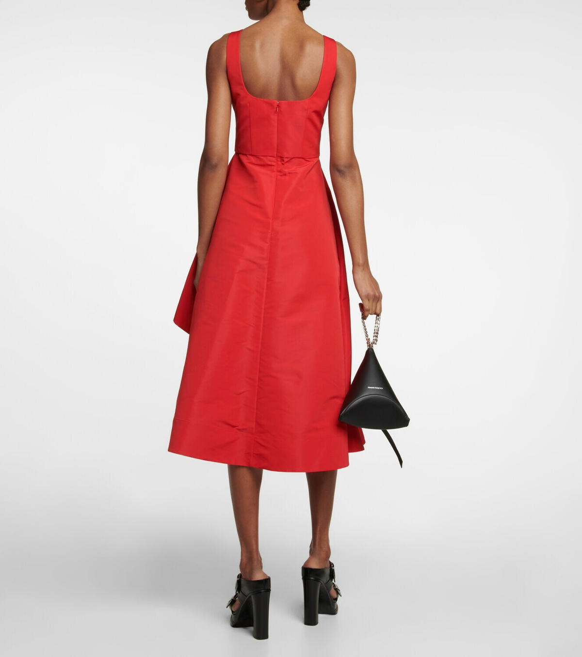 Alexander McQueen - Asymmetric faille midi dress Alexander