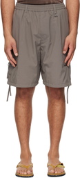 WOOYOUNGMI Gray Zip Detail Utility Shorts