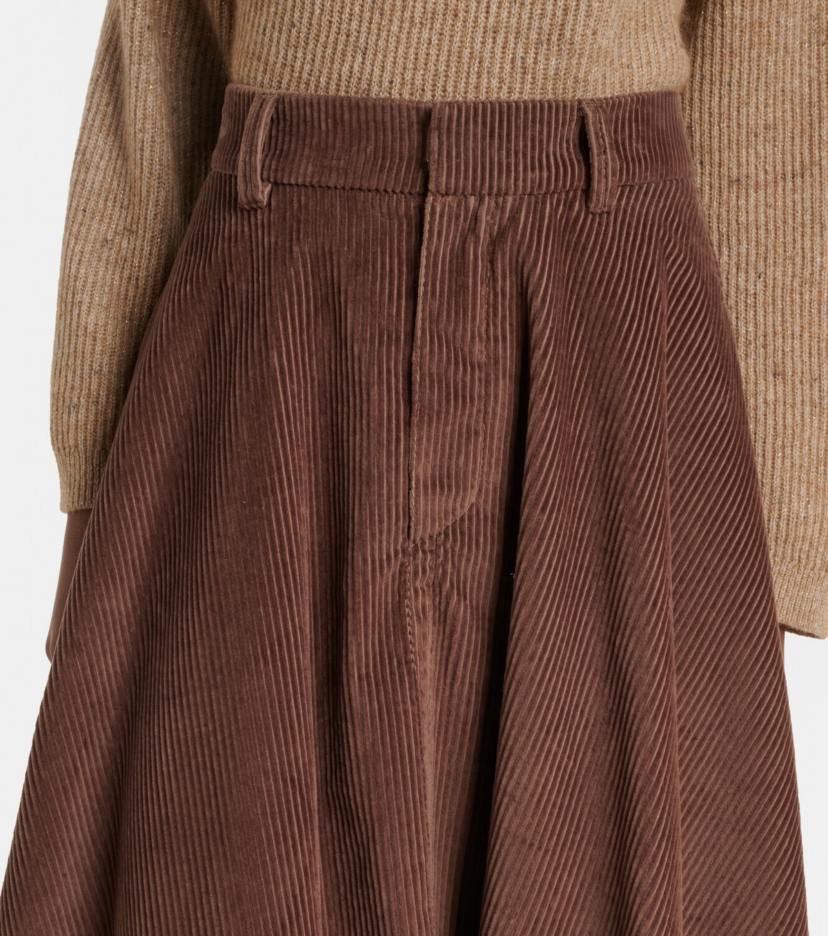 Brunello Cucinelli Monili cotton corduroy midi skirt