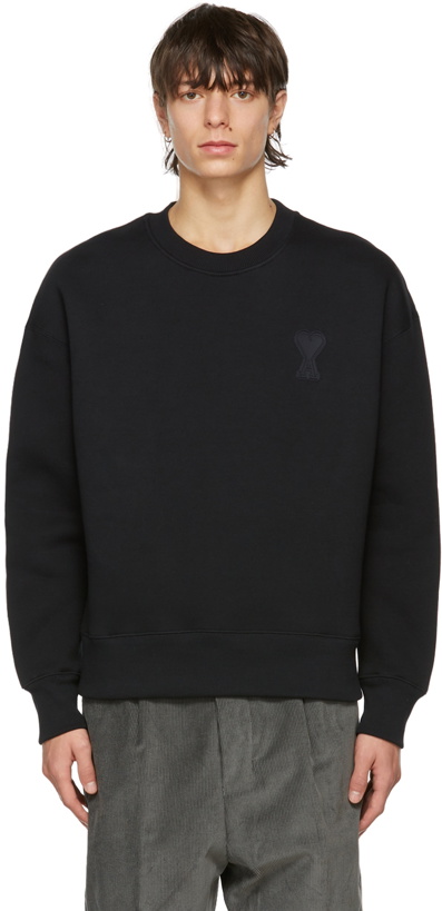 Photo: AMI Paris Black Cotton Oversize Sweatshirt