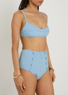 Lisa Marie Fernandez Textured Seersucker Bikini Blue
