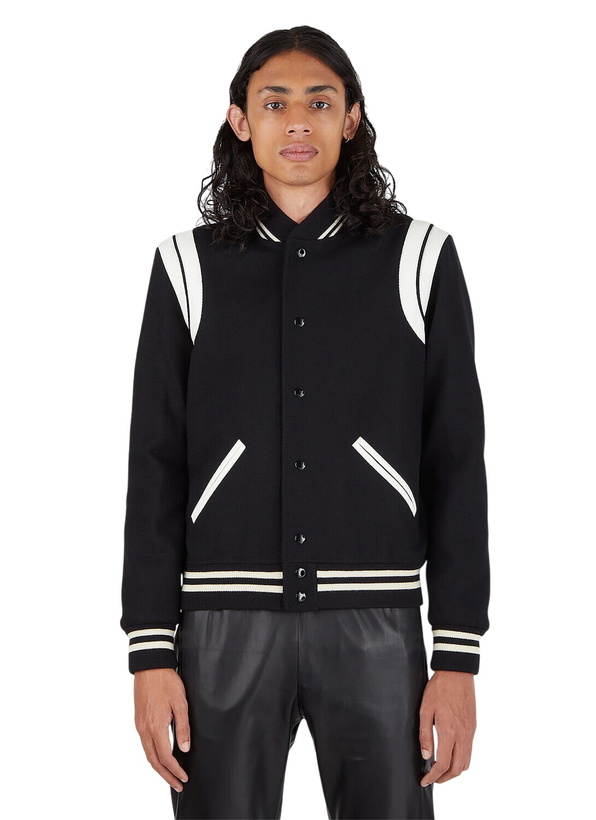 Photo: Saint Laurent Teddy Varsity Bomber Jacket