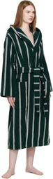 Tekla Green Terry Hooded Bathrobe