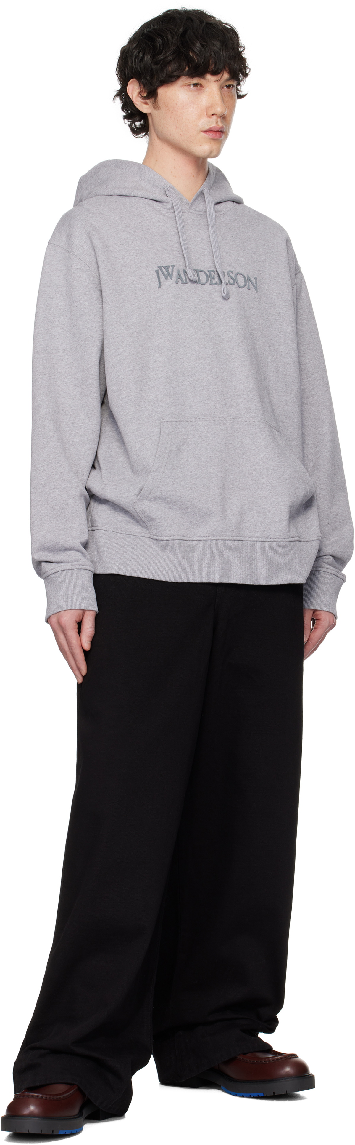 JW Anderson Gray Logo Embroidery Hoodie