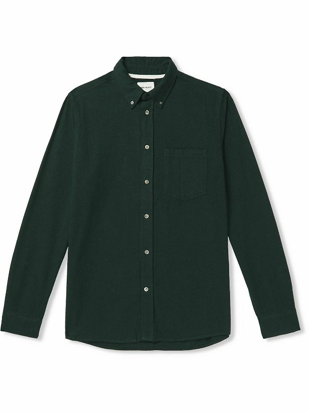Photo: Norse Projects - Anton Button-Down Collar Brushed Cotton-Flannel Shirt - Green