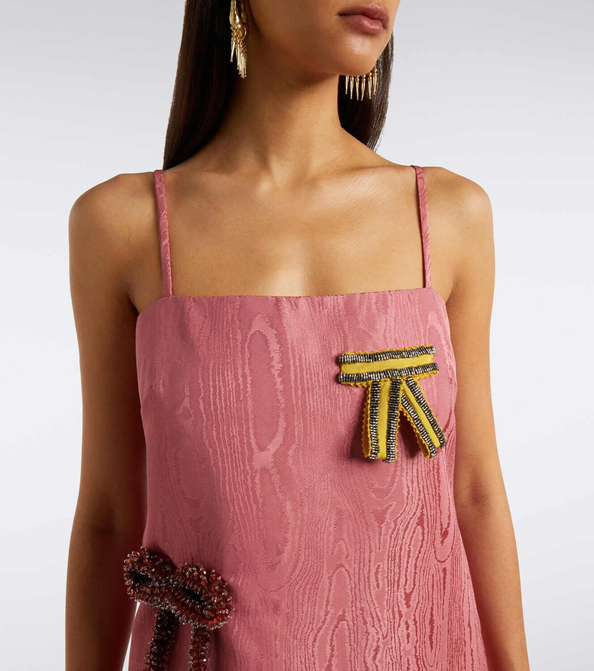 Alémais Valentina bow-detail moiré midi dress