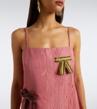 Alémais Valentina bow-detail moiré midi dress