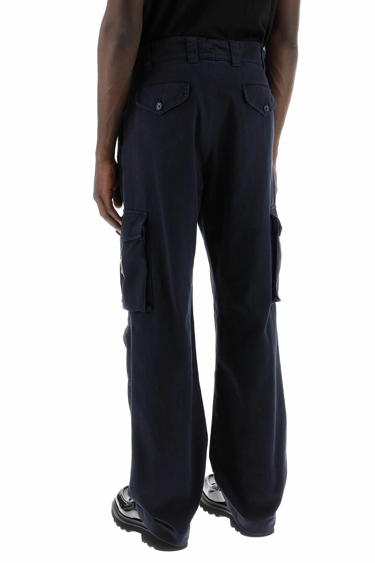 DOLCE & GABBANA cargo pants with logo plaque Blue Dolce & Gabbana