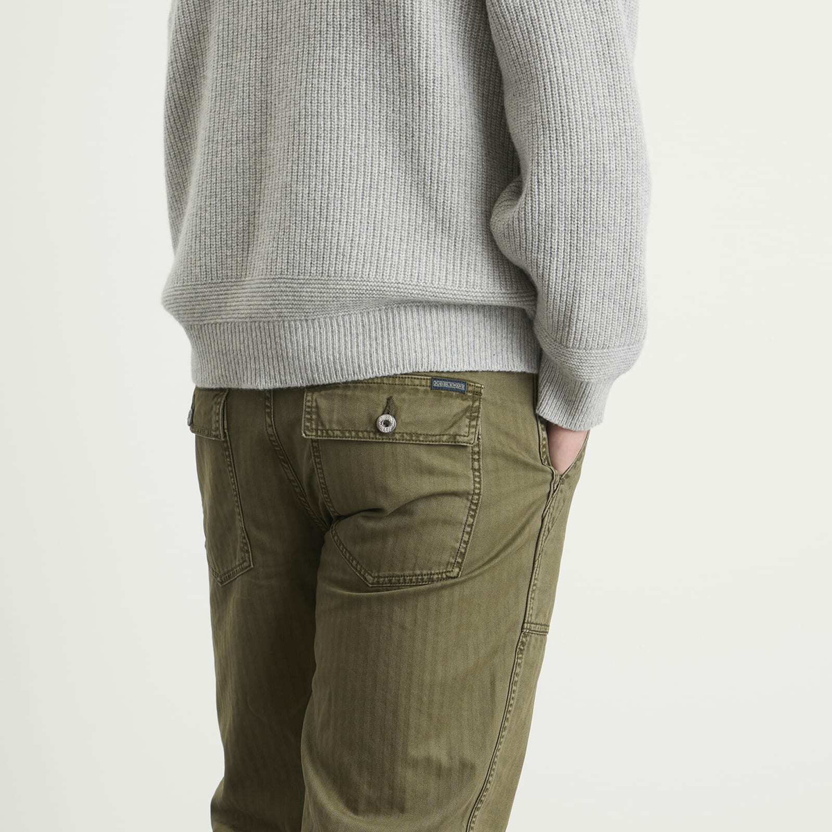 Dubbleware Men's Herringbone Fatigue Pants in Olive
