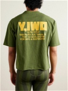 Y,IWO - Strong Logo-Print Cotton-Jersey T-Shirt - Green