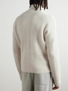 Marni - Embroidered Wool and Cashmere-Blend Half-Zip Sweater - Neutrals