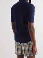 Baracuta - Noah Knitted Cotton Polo Shirt - Blue