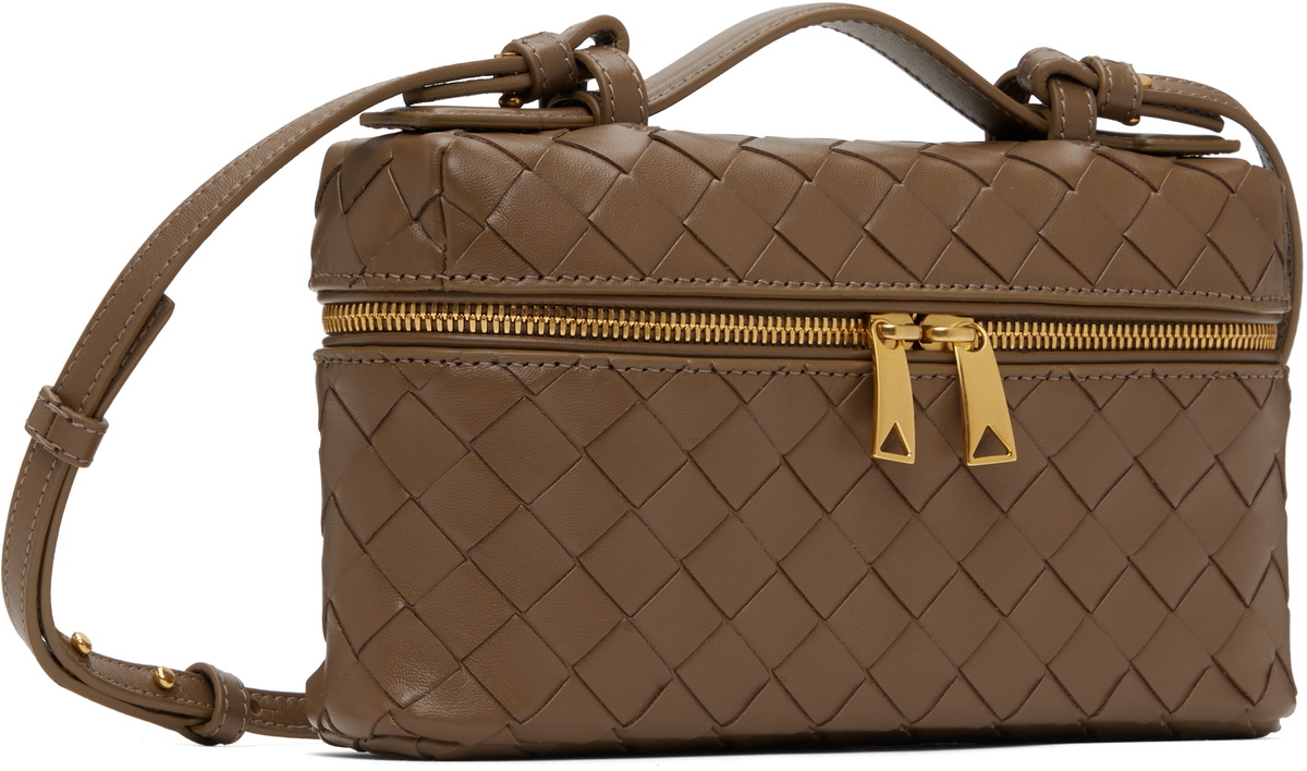 Bottega Veneta Taupe Bang Bang Vanity Case Bag