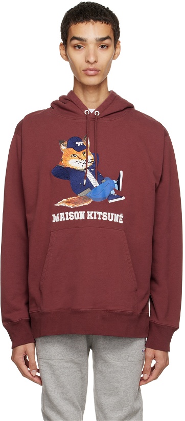 Photo: Maison Kitsuné Burgundy Dressed Fox Hoodie