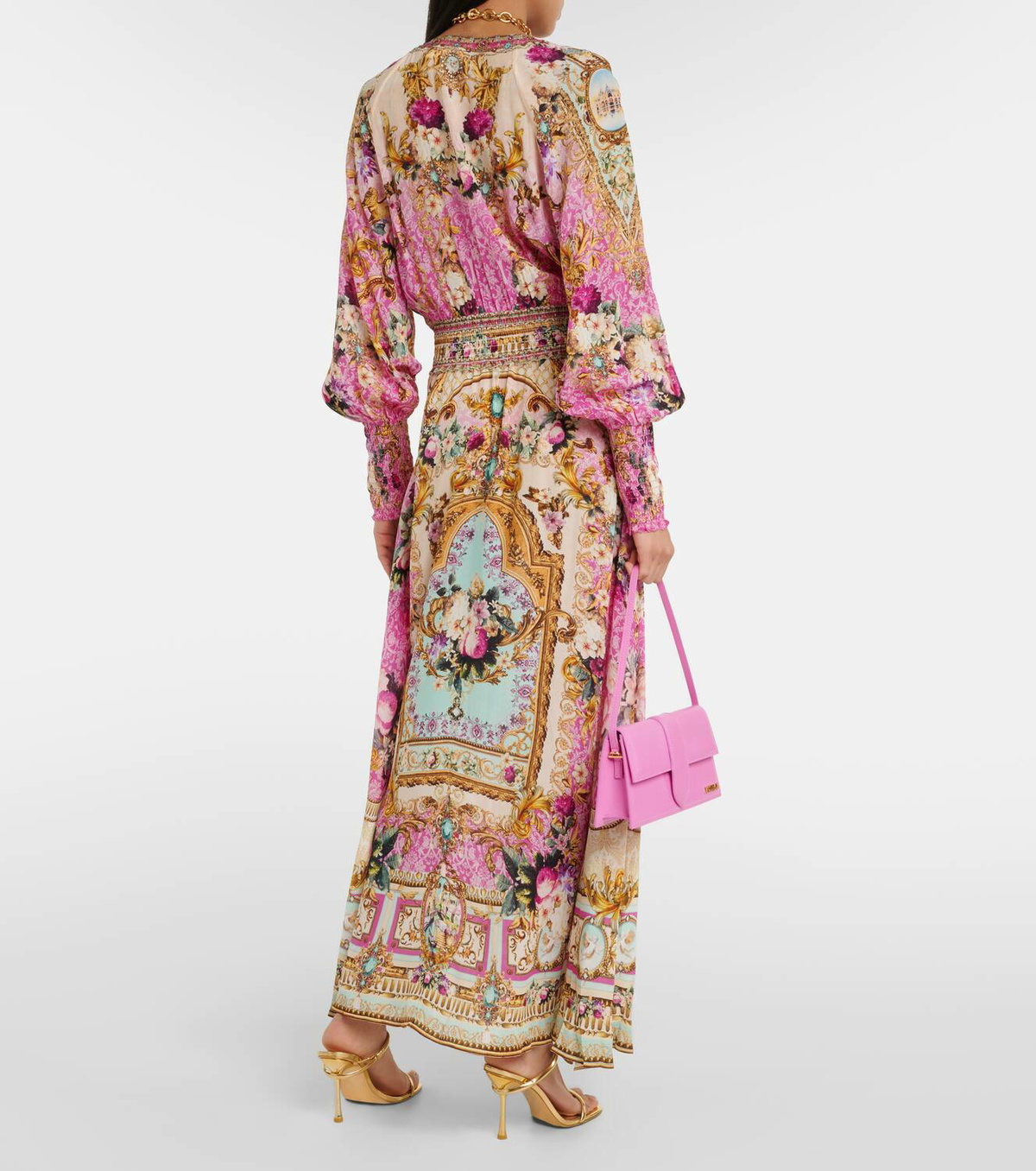 【CAMILLA】プリント silk maxi ドレス CAMILLA Crystal-embellished printed fil coupé silk-charmeuse