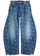 A.W.A.K.E Mode Studded Organic Barrel-leg Jeans Blue
