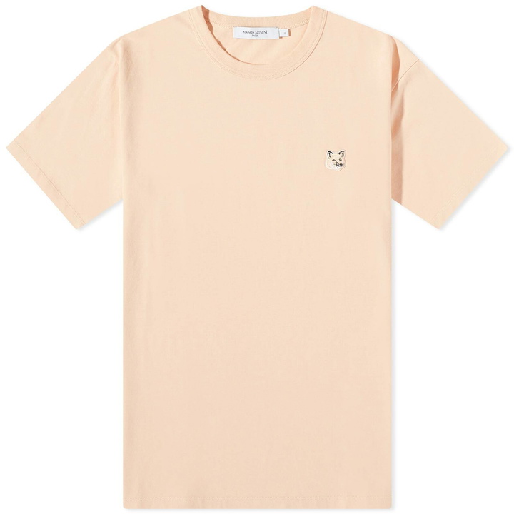 Photo: Maison Kitsuné Men's Tonal Fox Head Patch Regular T-Shirt in Peach