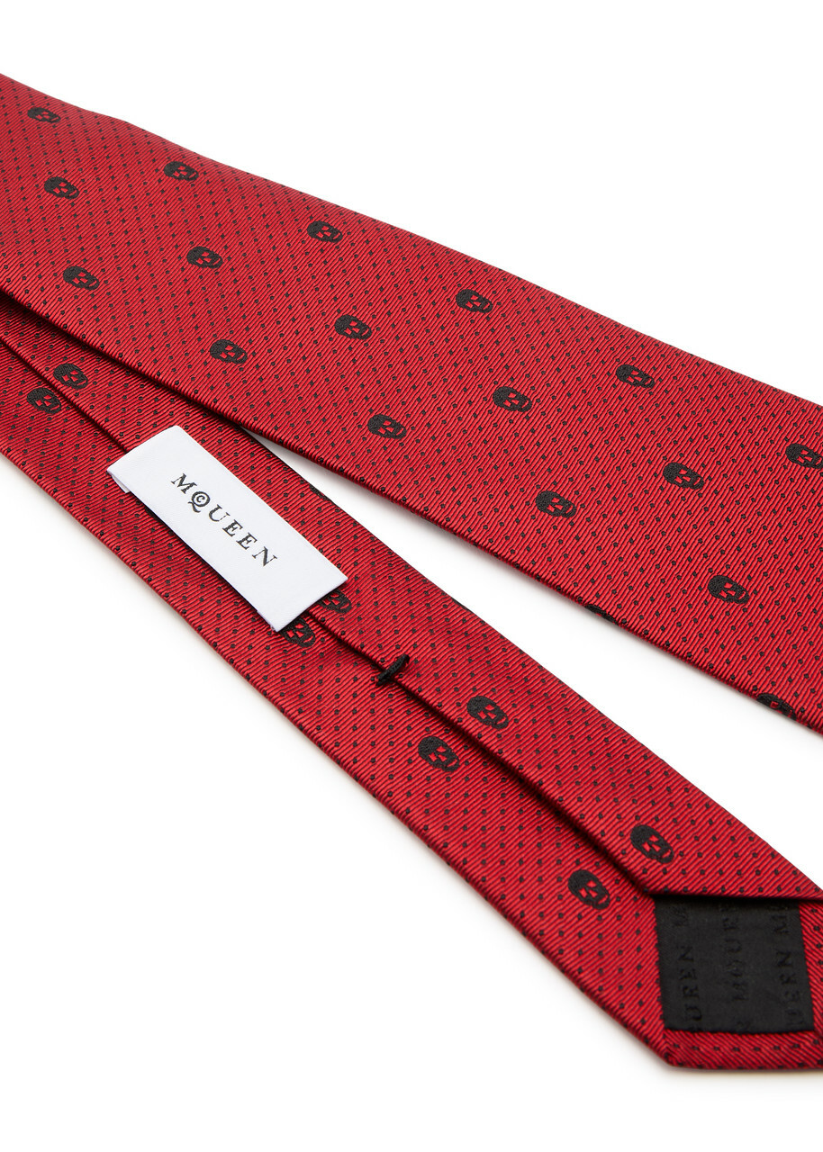 Alexander Mcqueen Skull and Polka-dot Jacquard Silk tie