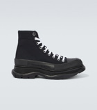 Alexander McQueen - Thread Slick canvas high-top sneakers