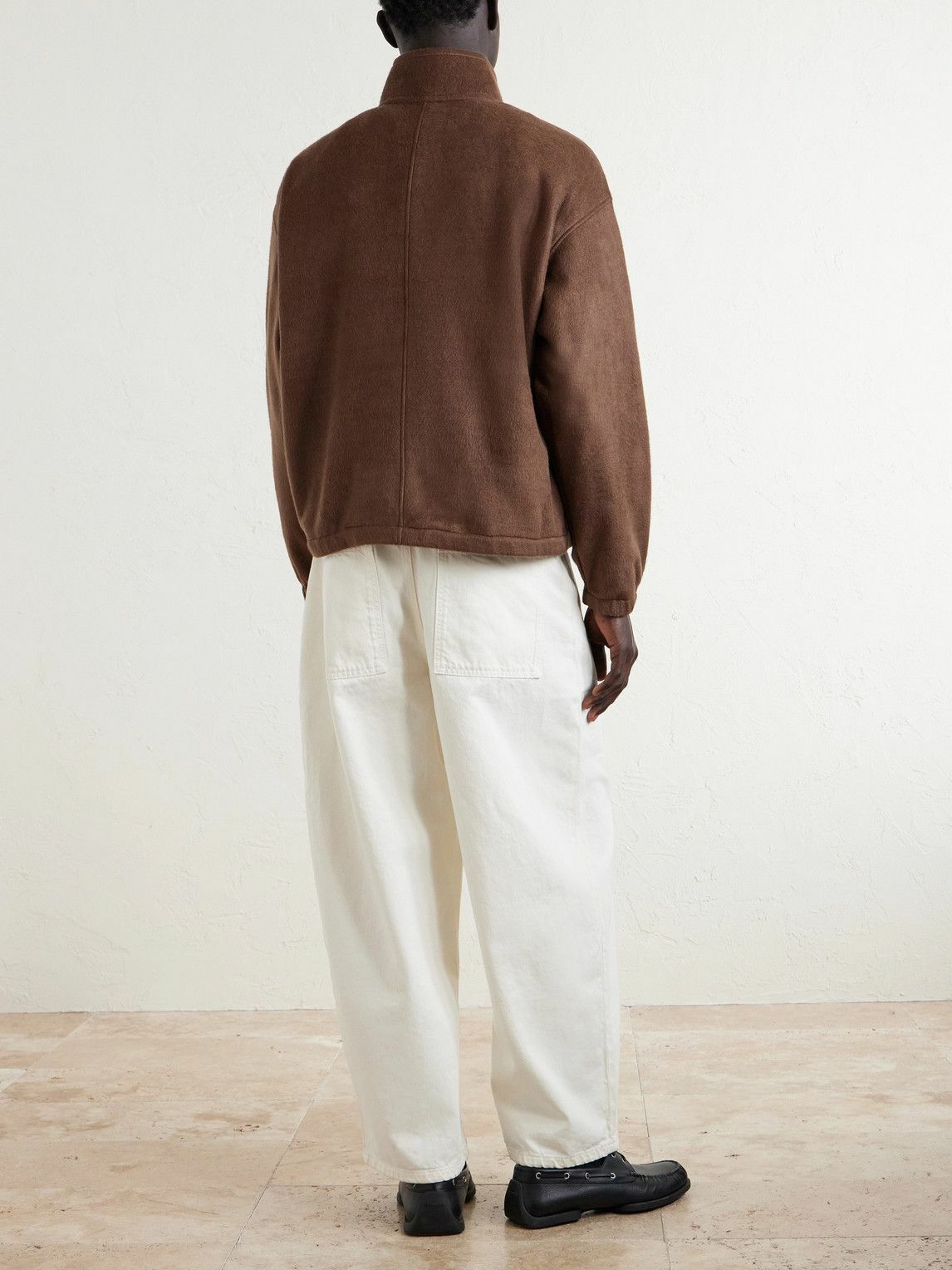 Auralee - Silk-Fleece Half-Zip Sweatshirt - Brown Auralee