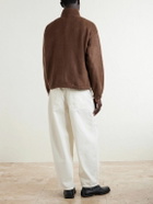 Auralee - Silk-Fleece Half-Zip Sweatshirt - Brown