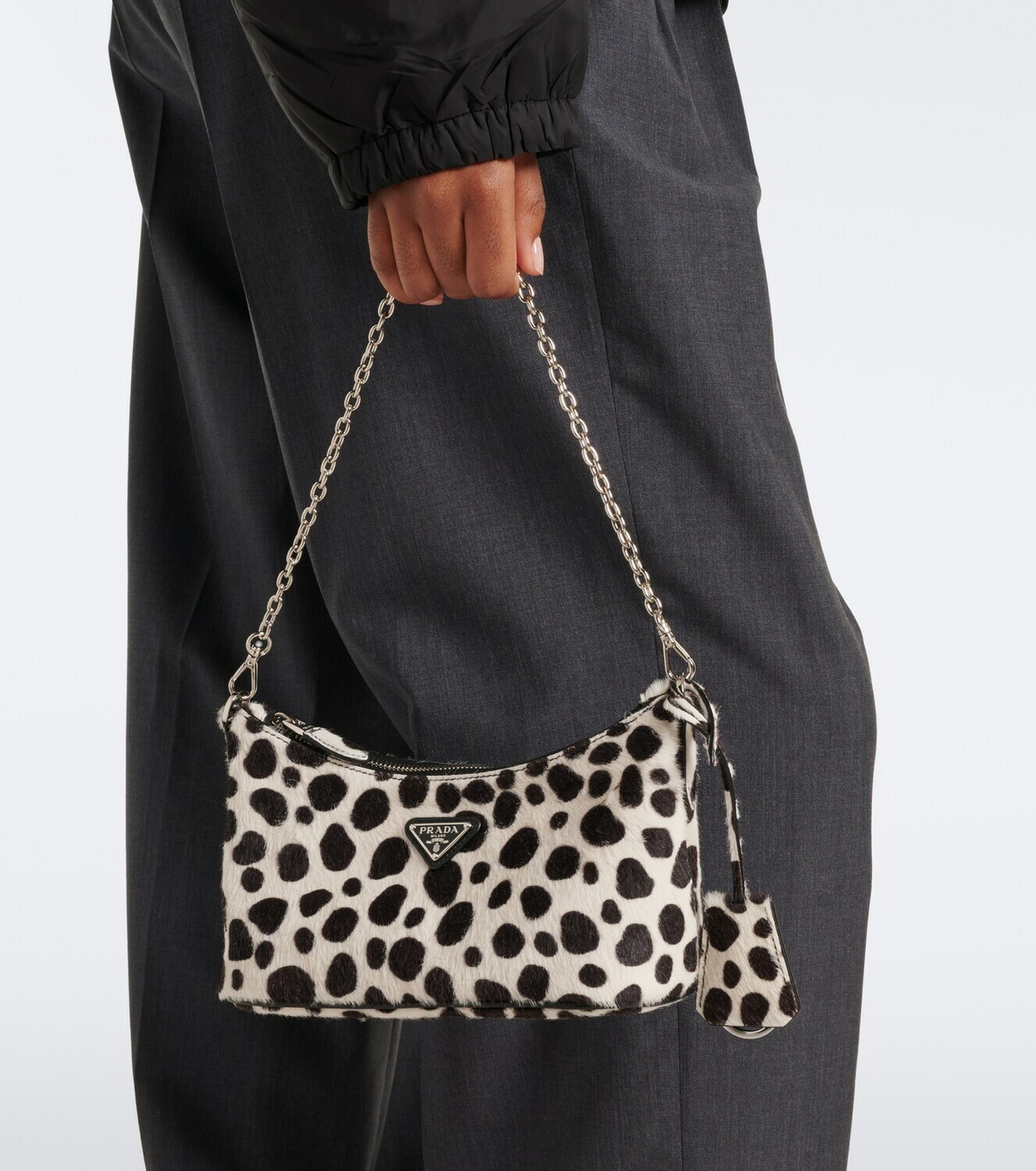 Prada Mini printed calf hair shoulder bag