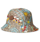 GUCCI - Disney Printed Monogrammed Coated-Canvas Bucket Hat - Neutrals