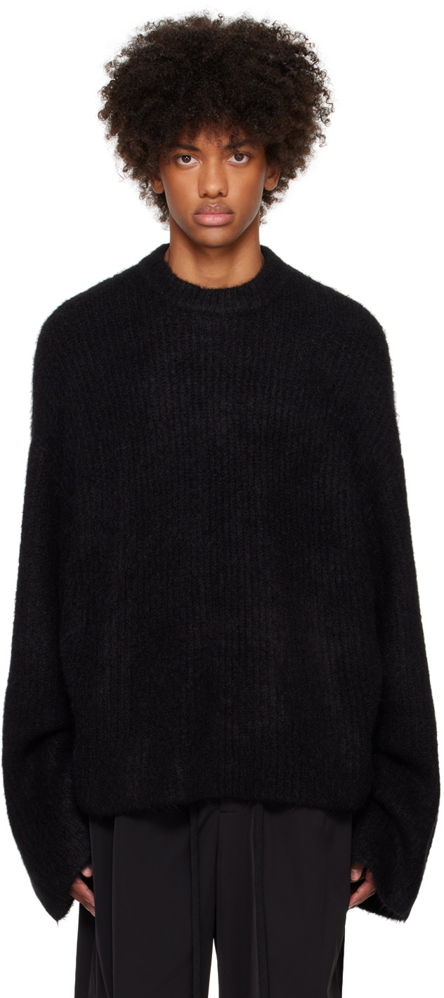 Entire Studios Black Heavy Knit Crew Sweater Entire Studios