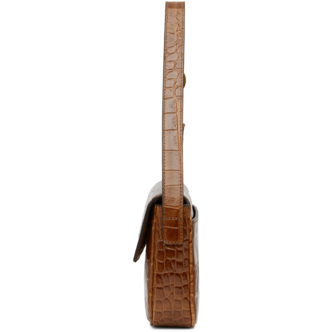 Staud Brown Croc Tommy Bag Staud