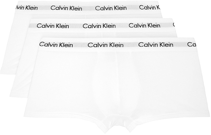 Photo: Calvin Klein Underwear Three-Pack White Low-Rise Boxers