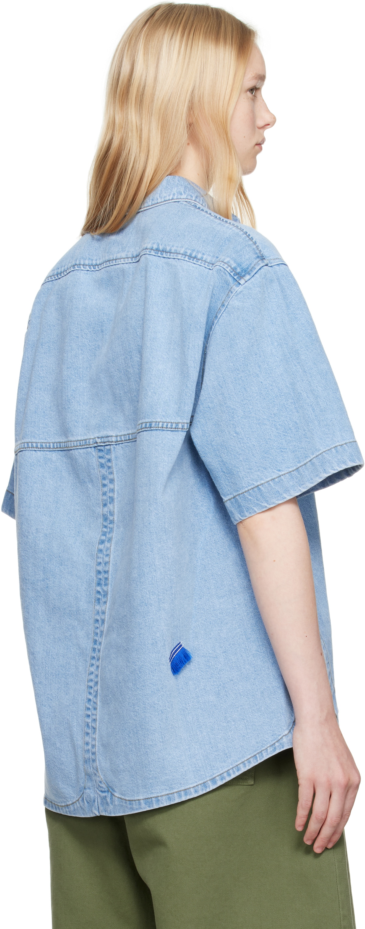 ADER error Blue Half Sleeve Product. 57 Denim Shirt