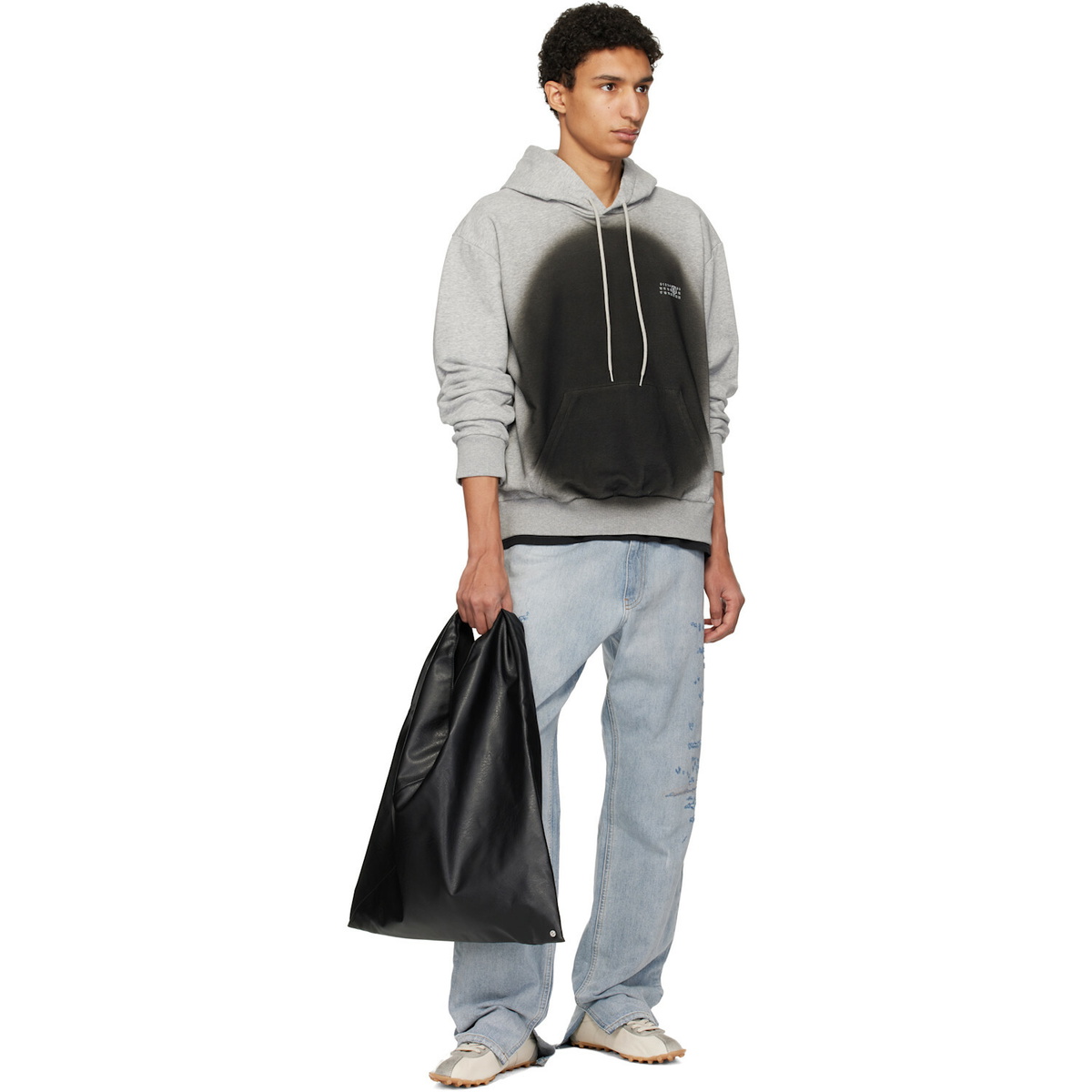 MM6 Maison Margiela Gray Spray Print Hoodie